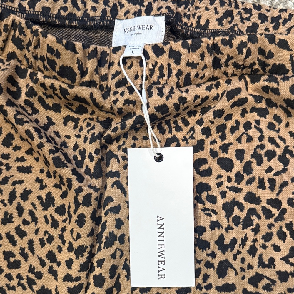 Annie Leopard Print Straight Leg Pants with Black Side Stripe - Picture 2 of 7